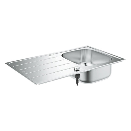 GROHE K200 Inset Mount Single Bowl with Drainer Kitchen Sink For 450mm Cabinet in Stainless Steel Satin 57040450