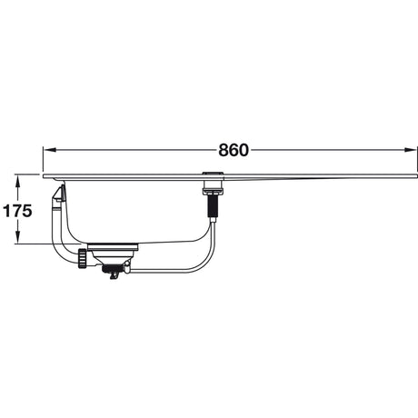 GROHE K200 Inset Mount Single Bowl with Drainer Kitchen Sink For 450mm Cabinet in Stainless Steel Satin 57040450 Dimension