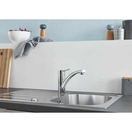 GROHE K200 Inset Mount Single Bowl with Drainer Kitchen Sink For 450mm Cabinet in Stainless Steel Satin 57040450 Lifestyle