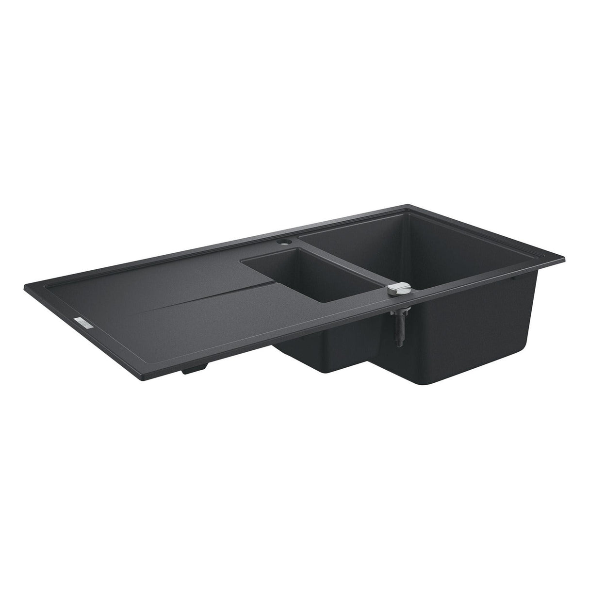 GROHE K400 Inset Mount  One and Half Bowl, Quartz Composite Kitchen Sink For 600mm Cabinet in Stainless Steel Black 57041470 1