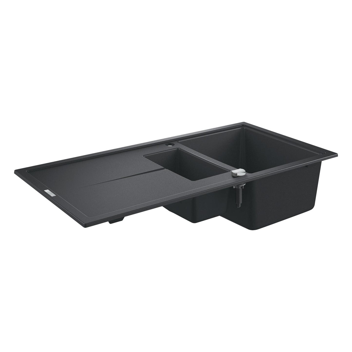 GROHE K400 Inset Mount  One and Half Bowl, Quartz Composite Kitchen Sink For 600mm Cabinet in Stainless Steel Black 57041470 1
