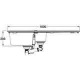 GROHE K400 Inset Mount One and Half Bowl, Quartz Composite Kitchen Sink For 600mm Cabinet in Stainless Steel Black 57041470 Dimension