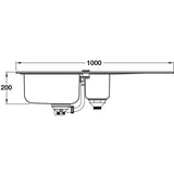 GROHE K500  Inset Mount One and Half  Bowl Kitchen Sink For 600 mm Cabinet in Stainless Steel Satin 57040410 Dimension