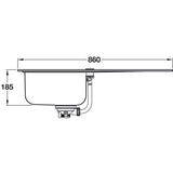 GROHE K500 Inset Mount Single Bowl Kitchen Sink For 450mm Cabinet in Stainless Steel Satin 57040430 Dimension