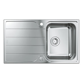 GROHE K500 Inset Mount Single Bowl Kitchen Sink For 450mm Cabinet in Stainless Steel Satin - FrontView