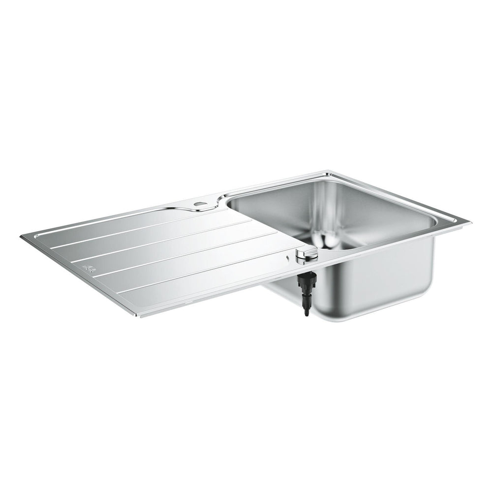 GROHE K500 Inset Mount Single Bowl Kitchen Sink For 450mm Cabinet in Stainless Steel Satin - SideView
