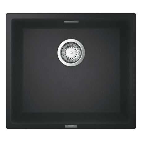 GROHE K700 Undermount, Inset Mount Single Bowl with Quartz Composite Kitchen Sink For 50mm Cabinet in Stainless Steel Black 57041490