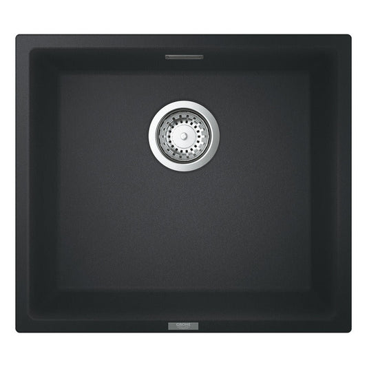 GROHE K700 Undermount, Inset Mount Single Bowl with Quartz Composite Kitchen Sink For 50mm Cabinet in Stainless Steel Black 57041490