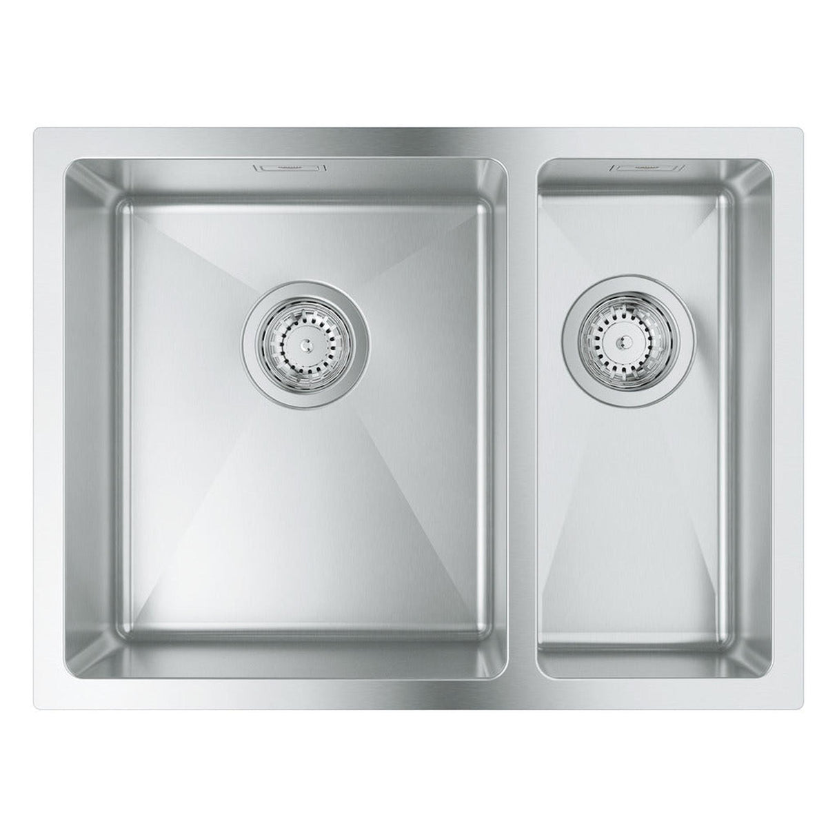 Grohe K700 Undermount One and Half Bowl Kitchen Sink For 600mm Cabinet in Stainless Steel Right - Front View