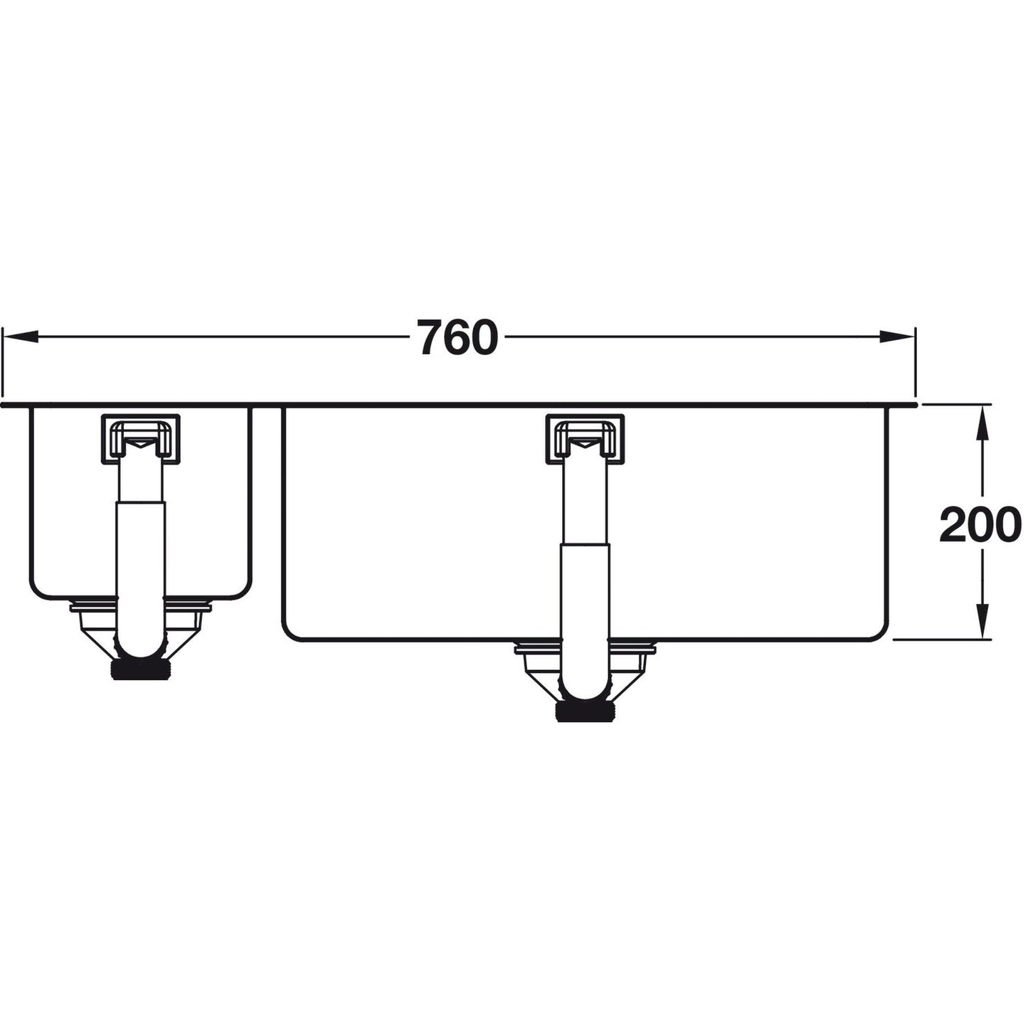 GROHE K700 Undermount One and Half  Bowl Kitchen Sink For 800 mm Cabinet in Stainless Steel Satin 57040340 Dimension