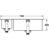 GROHE K700 Undermount One and Half  Bowl Kitchen Sink For 800 mm Cabinet in Stainless Steel Satin 57040340 Dimension