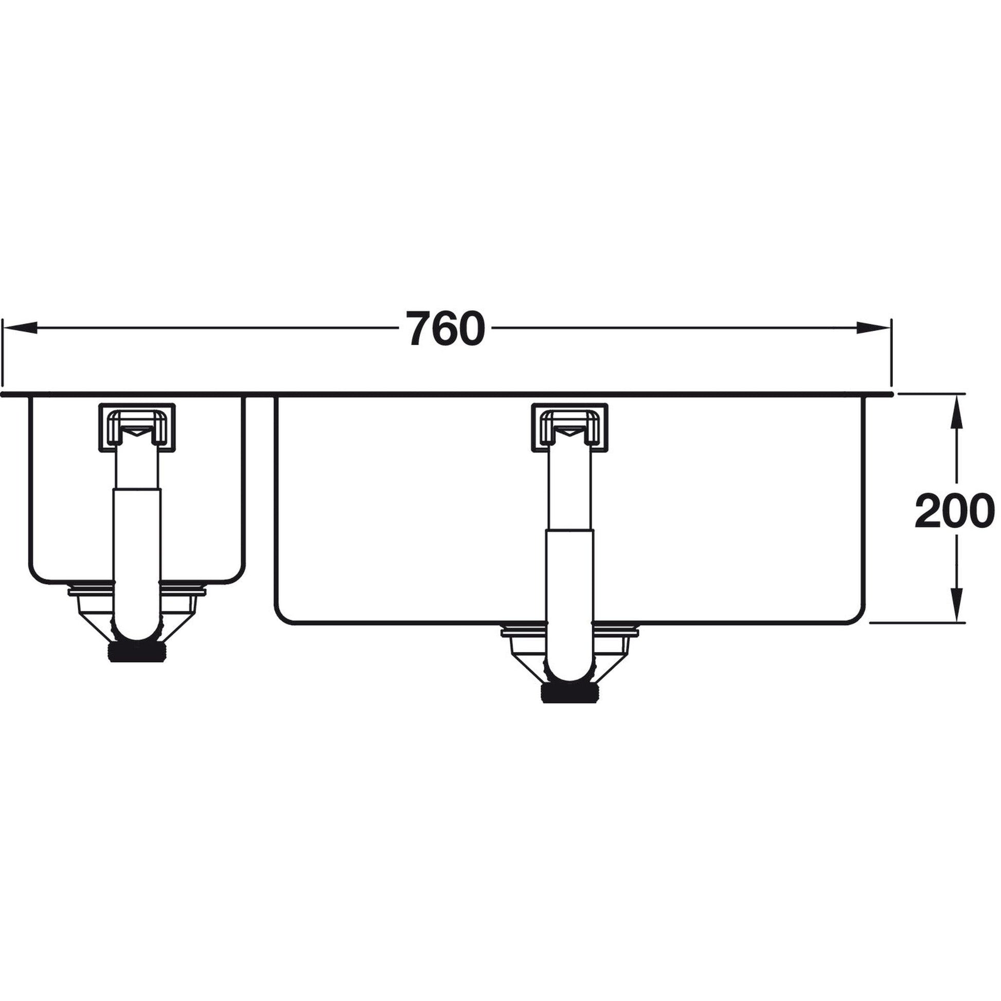 GROHE K700 Undermount One and Half  Bowl Kitchen Sink For 800 mm Cabinet in Stainless Steel Satin 57040340 Dimension