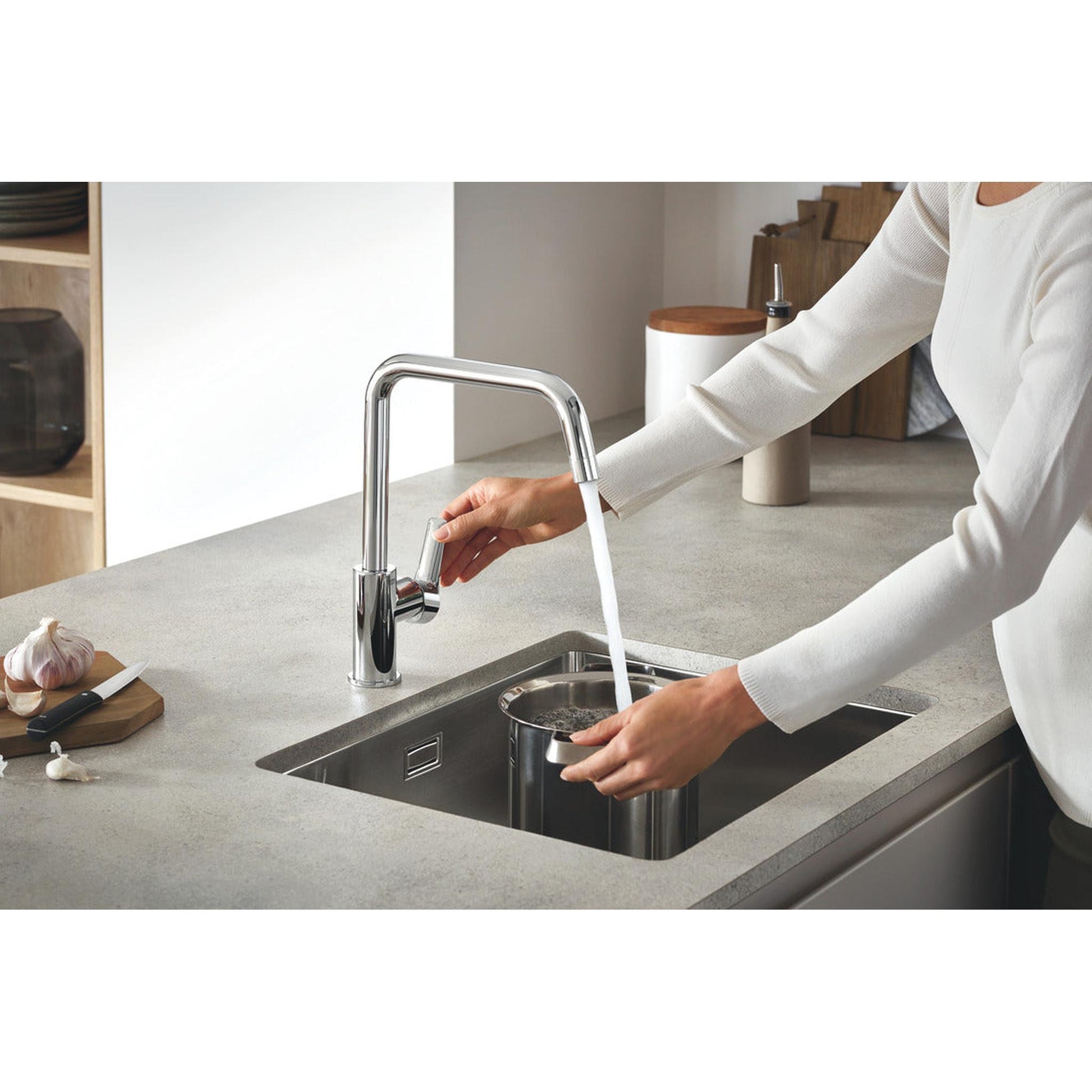 GROHE K700 Undermount  Single Bowl Kitchen Sink For 600mm Cabinet in Stainless Steel Satin 57040400 lifestyle 