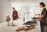 Grohe K700 90-S 1.0 Bowl Undermount & Inset Kitchen Sink in Stainless Steel Finish with Grohe Whisper Insulation & Angular Diamond Base