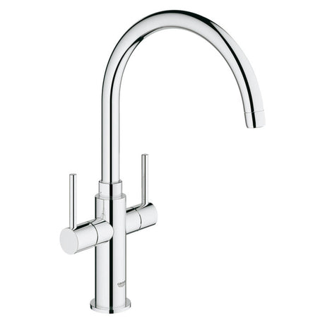 Grohe Ambi Cosmopolitan Mixer Tap Polished Chrome With Dual Lever Monobloc Polished Chrome 56927200