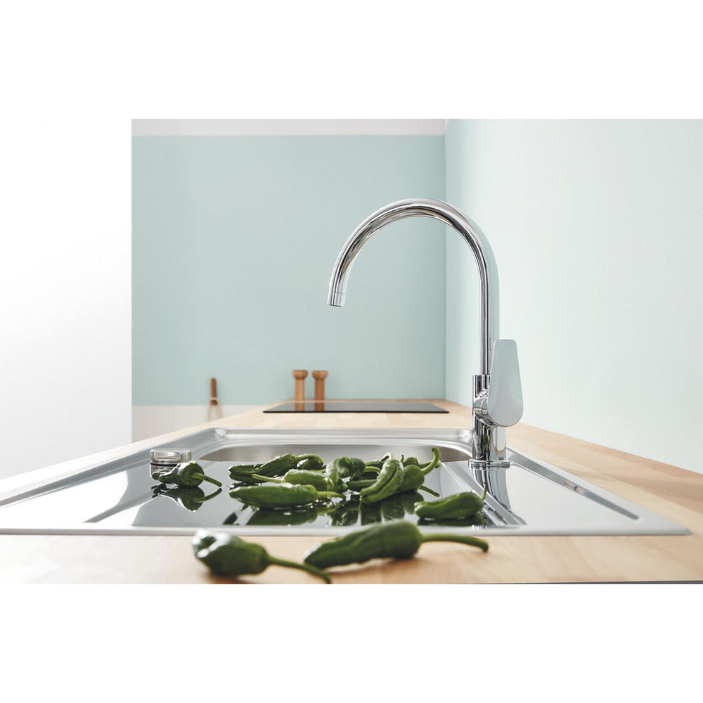 Grohe BauEdge Contemporary Mixer Tap With Single Lever  Polished Chrome 57760220 Lifestyle 