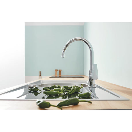 Grohe BauEdge Contemporary Mixer Tap With Single Lever  Polished Chrome 57760220 Lifestyle 