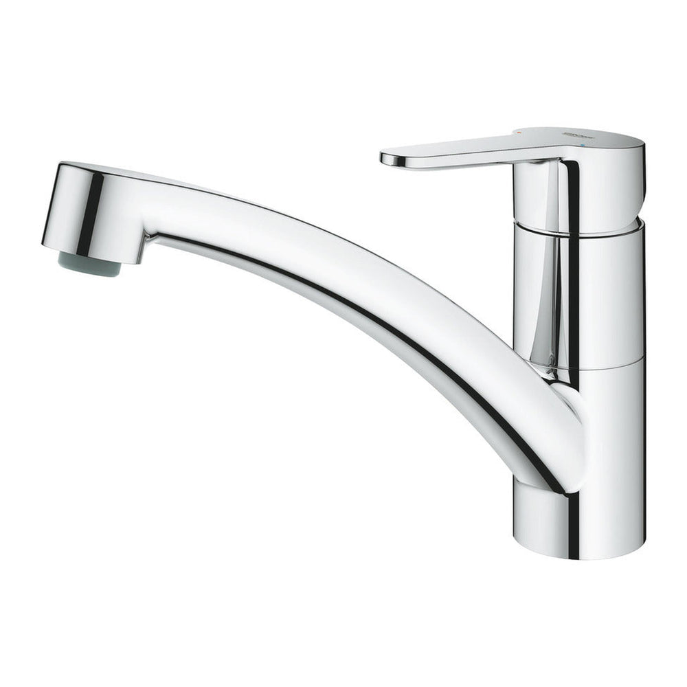 Grohe BauEdge Low Spout Mixer Tap with Single Lever in Polished Chrome Left View