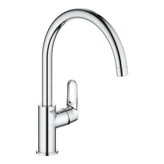 Grohe Bauflow C-Spout Mixer Tap  With Single Lever In Polished Chrome 57761230