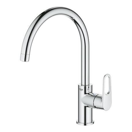 Grohe Bauflow C-Spout Mixer Tap  With Single Lever In Polished Chrome 57761230 1