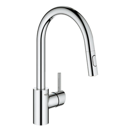 Grohe Concetto C-Spout Pull Out Spray With Single Lever Mixer In Chrome