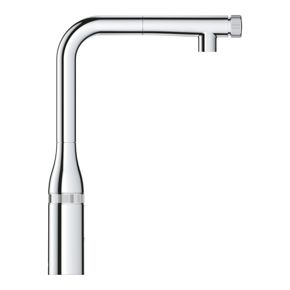 Grohe Essence L-Spout Tap  SmartControl with Pull Out Spray in Polished Chrome - Side View