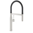 Grohe Essence Professional Pull Out Spray Tap with Single Lever Mixer in Super Steel Left
