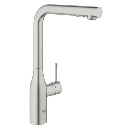 Grohe Essence Tap Pull Out Spray With Single Lever Monobloc Mixer In SuperSteel 56926190

