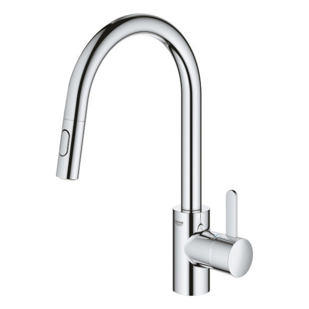 Grohe Eurosmart Cosmo Pull Out Kitchen Mixer Tap in Chrome Left View