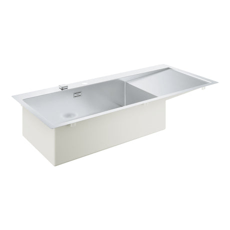 Grohe K1000 Flush Mount, Inset Mount Single Bowl Kitchen Sink For 800mm Cabinet in Stainless Steel Satin - 	31581SD1 Side View