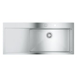 Grohe K1000 Flush Mount, Inset Mount Single Bowl Kitchen Sink For 800mm Cabinet in Stainless Steel Satin - 31582SD1 Front View