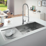 Grohe K1000 Flush Mount, Inset Mount Single Bowl Kitchen Sink For 800mm Cabinet in Stainless Steel Satin - 31582SD1 Life Style