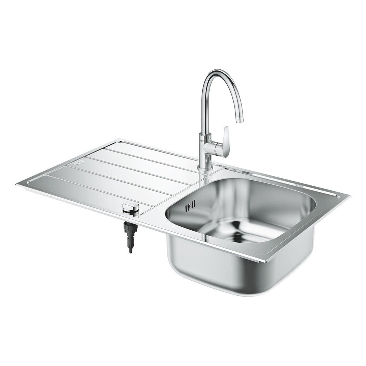 Grohe K200 Single Bowl Kitchen Sink with BauEdge in Stainless Steel polished chrome 57040480  1