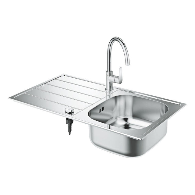 Grohe K200 Single Bowl Kitchen Sink with BauEdge in Stainless Steel polished chrome 57040480  1