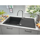 Grohe K400 Inset mount Single Bowl Kitchen Sink For 600 mm Cabinet In Stainless Steel Black 57041460 Lifestyle