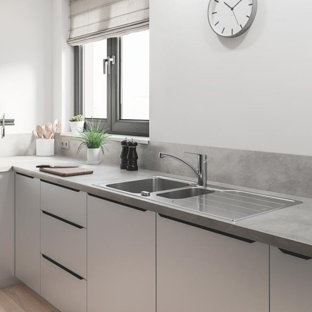 Grohe K500 Inset Mount One and Half  Bowl Kitchen Sink for 600mm Cabinet in Stainless Steel Satin - Life Style 2