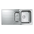 Grohe K500 Inset Mount One and Half  Bowl Kitchen Sink for 600mm Cabinet in Stainless Steel Satin - Front View