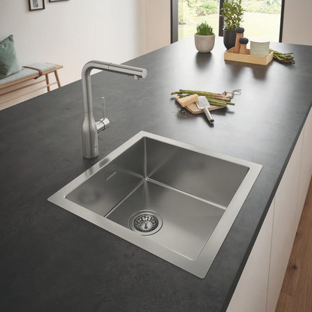 Grohe K700  Flush Mount, Inset Mount Single Bowl Kitchen Sink for 500mm Cabinet in Stainless Steel Satin - Life Style