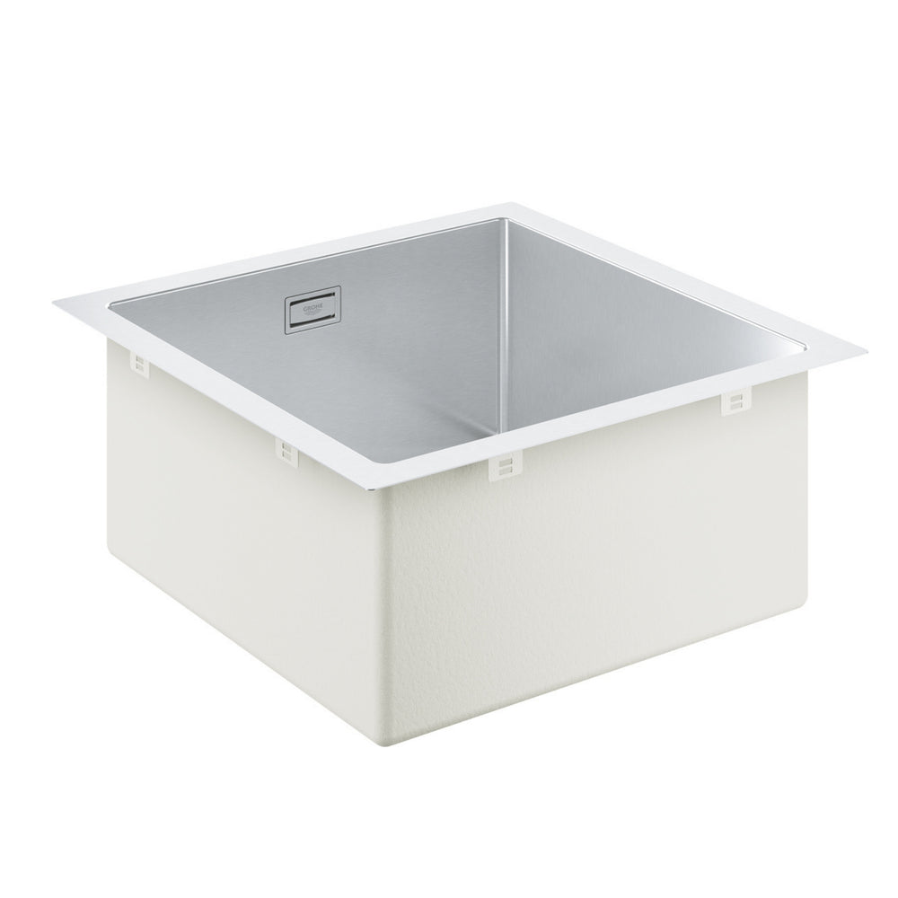Grohe K700  Flush Mount, Inset Mount Single Bowl Kitchen Sink for 500mm Cabinet in Stainless Steel Satin - Side View