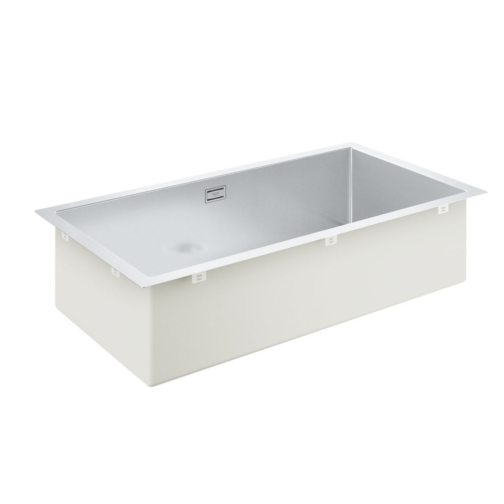 Grohe K700 Flush mount, Inset Mount Single Bowl Kitchen Sink for 900mm Cabinet in Stainless Steel Satin - Side View