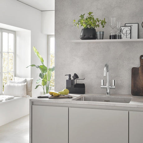 Grohe K700 Under Mount Single Bowl Kitchen Sink for 600mm Cabinet in Stainless Steel Satin Life Style 2