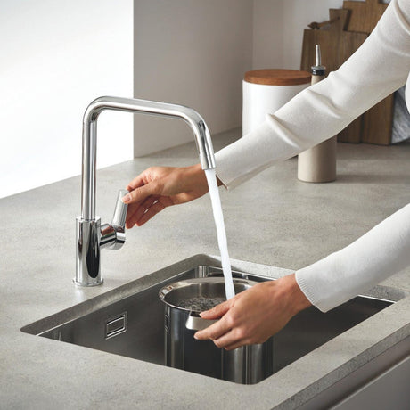 Grohe K700 Under Mount Single Bowl Kitchen Sink for 600mm Cabinet in Stainless Steel Satin Life Style 3