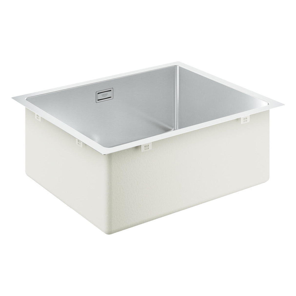 Grohe K700 Under Mount Single Bowl Kitchen Sink for 600mm Cabinet in Stainless Steel Satin Side View