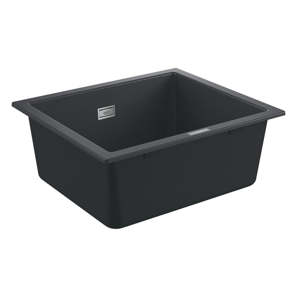 Grohe K700 Undermount, Inset Mount Single Bowl Kitchen Sink For 600mm Cabinet in Stainless Steel Black - SideView