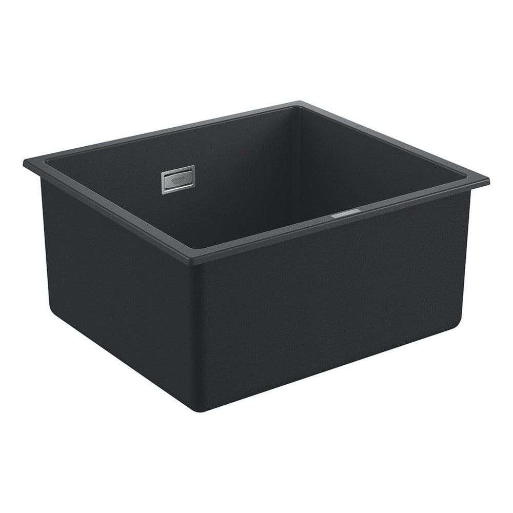 Grohe K700 Undermount, Inset Mount Single Bowl with Quartz Composite Kitchen Sink For 50mm Cabinet in Stainless Steel Black - Side View