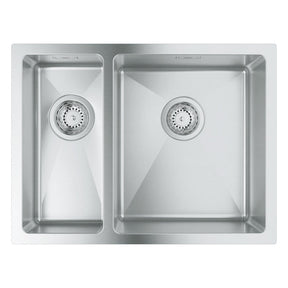 Grohe K700 Undermount One and Half Bowl Kitchen Sink For 600mm Cabinet in Stainless Steel Left - Front View