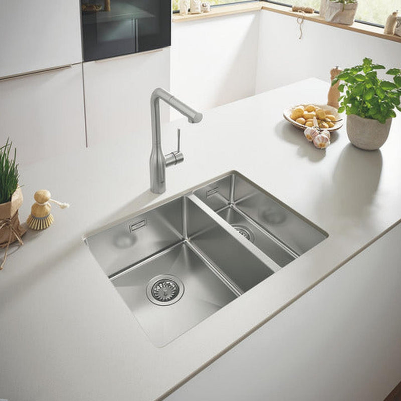 Grohe K700 Undermount One and Half Bowl Kitchen Sink For 600mm Cabinet in Stainless Steel Right - Life Style
