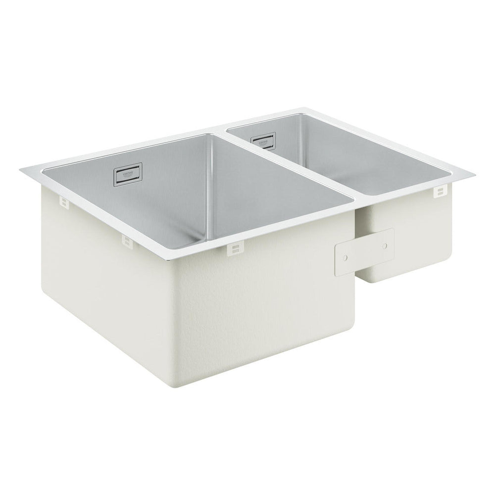 Grohe K700 Undermount One and Half Bowl Kitchen Sink For 600mm Cabinet in Stainless Steel Right - Side View