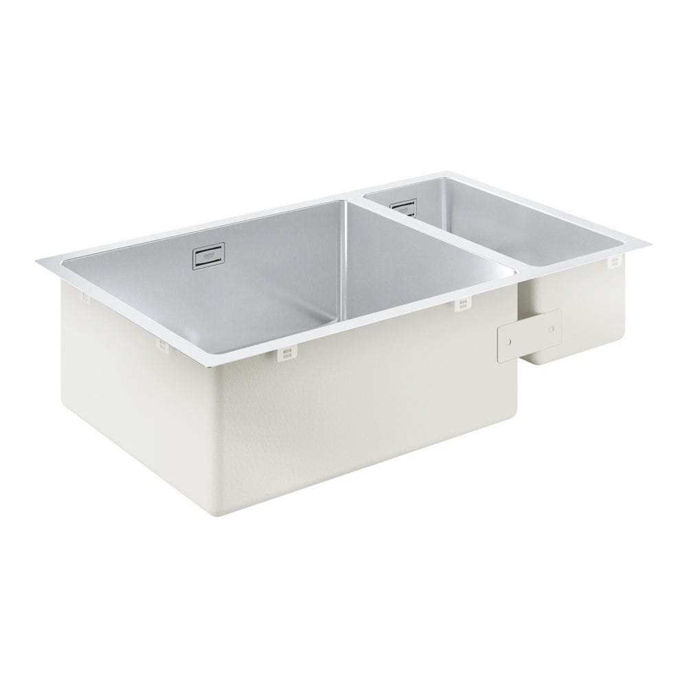 Grohe K700 Undermount One and Half  Bowl Kitchen Sink for 800mm Cabinet in Stainless Steel Satin - Side View