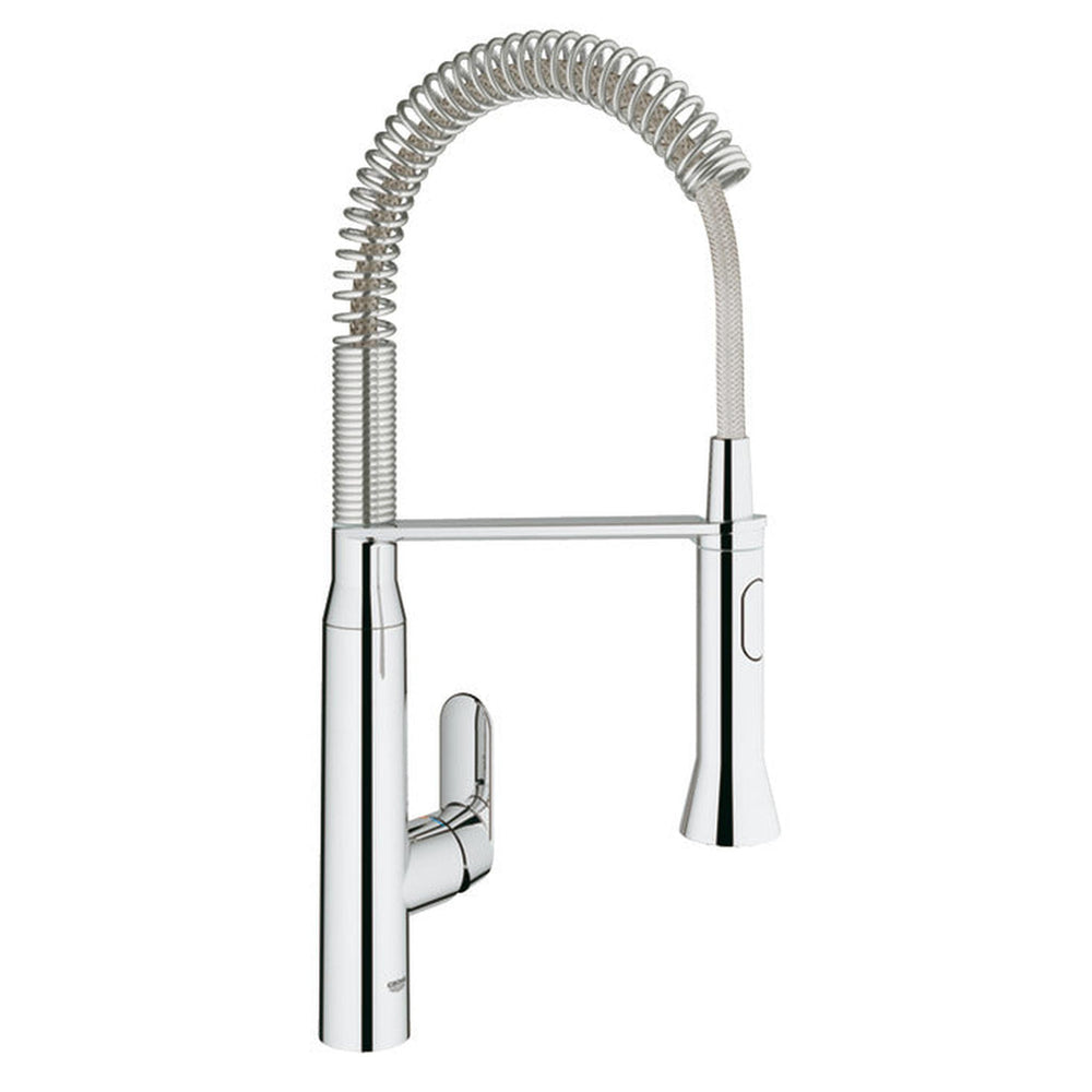 Grohe K7 Professional Tap Medium Height Pull Out Spray Single with Lever Monobloc Mixer In Polished Chrome